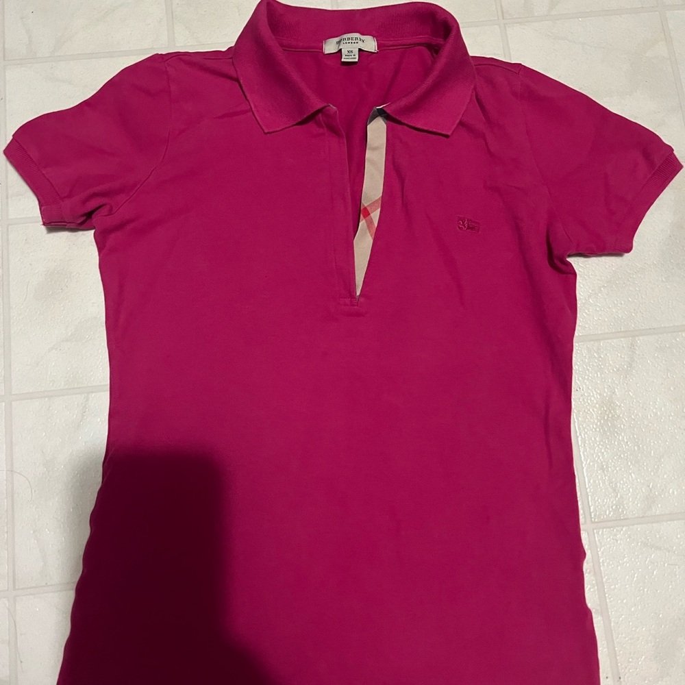 Burberry Fuchsia Short Sleeve Polo